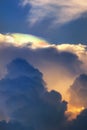 Iridescent Pileus Cloud and orange sky Royalty Free Stock Photo