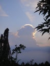 Iridescent Pileus Cloud Photographed In The Sky Of Rural Thailand During A Summer Sunset
