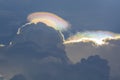 Iridescent pileus cloud, rainbow clouds Royalty Free Stock Photo