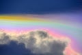 Iridescent pileus cloud, rainbow clouds Royalty Free Stock Photo