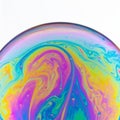Iridescent Planet - Abstract Bubble Macro on White Background Royalty Free Stock Photo