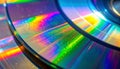 Iridescent Rainbow Reflection on a Compact Disc Surface Royalty Free Stock Photo