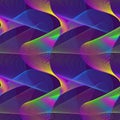 Iridescent ripply seamless pattern. Swatch of multicolor lines for modern textile design