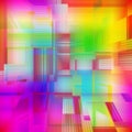 Iridescent saturated gradient mosaic neon blurred background. Cold shades.