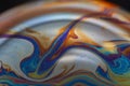 Iridescent soap bubble macro abstract background texture with rainbow colors Royalty Free Stock Photo