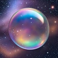 An iridescent soap bubble in the universe