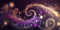 Iridescent sparkle rainbow fairy dust spiral swirl. Glitter shimmer galaxy spin. Magical fantasy star background wallpaper. Royalty Free Stock Photo