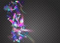 Iridescent Tinsel. Carnival Texture. Purple Shiny Background. Bl Royalty Free Stock Photo