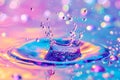 Iridescent Water Droplet Crown Splash Royalty Free Stock Photo