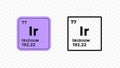 Iridium, chemical element of the periodic table vector