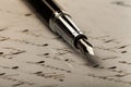 Iridium Point Fountain Pen Lying on the Letter -