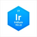 Iridium symbol. Chemical element of the periodic table. Vector stock illustration. Royalty Free Stock Photo