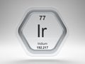 Iridium symbol hexagon frame Royalty Free Stock Photo