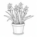 Iris Coloring Page: Easy-to-color Haworthia Fasciata Plant For Kids