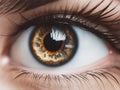 Iris eyes. Hazel eye iris. Eye close-up. AI generated Royalty Free Stock Photo