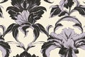 Iris flower seamless pattern. Floral seamless background. Generative AI Royalty Free Stock Photo