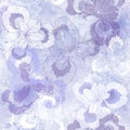 Iris flowers.  Art floral background. Seamless pattern with hand drawn flowers on lilac watercolor background. Vector.  Perfect Royalty Free Stock Photo