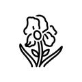 Black line icon for Iris Flowers, florist and natural