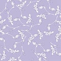 Iris flowers pattern on lilac background. Hand drawn vector illustration. Royalty Free Stock Photo