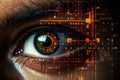Iris human eye concept vision closeup secure digital identification futuristic technology future Royalty Free Stock Photo
