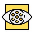 Iris scanning icon color outline vector