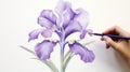 Beautiful Iris Watercolour Illustration With Yucca Tree