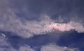 Irisation with clouds in blue sky, Rainbow in the clouds Royalty Free Stock Photo