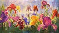 Irises - imitation of oil on canvas.