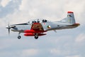 Irish Air Corps Pilatus PC-9M 260 trainer aircraft arrival for RIAT Royal International Air Tattoo 2018 airshow