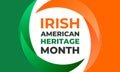 Irish-American Heritage Month vector illustration, colors of the Irish flag. Abstract trend design for banner, poster, card and