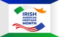 Irish-American Heritage Month vector illustration, colors of the Irish and American flags. Abstract trend design for banner,