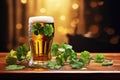 Irish background tradition beer party shamrock clover alcohol green beverage pub Royalty Free Stock Photo