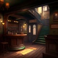 Irish Bar, Old Pub, Ireland Tourist Place, Vintage Europe Restaurant, Abstract Generative Ai Illustration