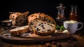 An Irish barmbrack within a rustic setting