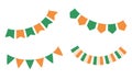 Irish bunting flag on clover leaf background For St. Patrick's Day Party Decorations Royalty Free Stock Photo