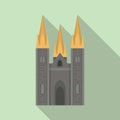 Irish castle icon flat vector. Ireland dublin landmark