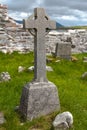 Irish Celtic Cross in graveyard country setting Royalty Free Stock Photo