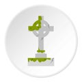 Irish celtic cross with green slime icon circle Royalty Free Stock Photo