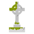 Irish celtic cross with green slime icon Royalty Free Stock Photo