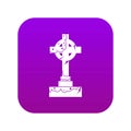 Irish celtic cross icon digital purple