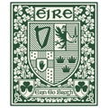 Irish Celtic design in vintage, retro style. Irish design with coat of arms of the provinces Connacht, Leinster, Munster