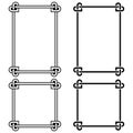 Irish Celtic vector frames set with hearts - square and rectangle border 5x7 format - perfect for greeting card, wedding invitatio Royalty Free Stock Photo