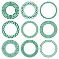 Irish Celtic vector mandala design set, green braided round patterns - perfect for greeting card and invititon background, St Patr