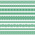 Irish Celtic vector seamless design, Celtic border and frame collection, braided ornaments for greeting cards, St Patrick`s Day ce