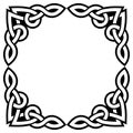 Irish Celtic vector square greeteing card design - traditional pattern with corners inpired by retro art from Ireland