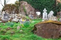 Irish cemetery ruins in countryside of Ireland Royalty Free Stock Photo