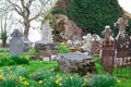 Irish cemetery ruins in countryside of Ireland Royalty Free Stock Photo