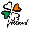 Irish clover with colors of the Ireland flag Royalty Free Stock Photo