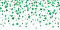 Irish clover leaves pattern for Saint Patrick Day shamrock on white vector background