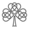 Irish clover line art vector illustration. Good luck symbol. Royalty Free Stock Photo